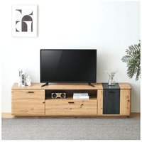 Okwish - Geräumiger TV-Schrank - 1,8m für 80' tv, mdf, Holzmaserung, abgerundete Ecken TV-Schrank, cleverer Stauraum von OKWISH