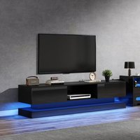 Okwish - Glänzend schwarzer TV-Ständer, 160 x 35 x 40,5 cm, mit LED-Beleuchtung, 2 Schubladen, App-Steuerung, kippsicheres Design, geeignet für Okwish - Glänzend schwarzer TV-Ständer, 160 x 35 x 40,5 cm, mit LED-Beleuchtung, 2 Schubladen, App-Steuerung, kippsicheres Design, geeignet für von OKWISH