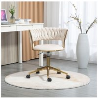 Okwish - Home-Office-Schreibtischstuhl, Schminkstuhl, moderner, verstellbarer Heimcomputer-Chefsessel, drehbarer Arbeitsstuhl für kleine Räume, von OKWISH