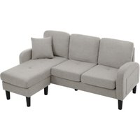 Okwish - L-förmiges Ecksofa mit Chaiselongue – 3-Sitzer-Sofa, 185 x 118 x 82 cm, atmungsaktiver Stoff aus Baumwolle und Leinen, Beine aus Kunststoff, Okwish - L-förmiges Ecksofa mit Chaiselongue – 3-Sitzer-Sofa, 185 x 118 x 82 cm, atmungsaktiver Stoff aus Baumwolle und Leinen, Beine aus Kunststoff, von OKWISH