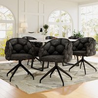 Okwish - Luxuriöse Samtstühle (6 Stück), Drehstuhl, 360° drehbar, Wohnzimmerstühle, Esszimmerstühle, Schminkstühle, Stühle im modernen Stil, von OKWISH