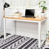 Schreibtisch Computertisch Schreibtische Bürotisch, Verstellbare Tischbeine Natur Okwish Natur von OKWISH