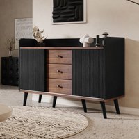 Sideboard mit drei Schubladen, exquisite Maserung. Sideboard für Schlafzimmer und Wohnzimmer, Moderne Holzfarbe-Sideboard mit Stauraumregalen. von OKWISH