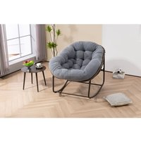 Outdoor-Rattan-Schaukelstuhl, gepolsterte Kissen-Schaukelliege für Veranda, Wohnzimmer, Terrasse, Garten, Grau Outdoor-Rattan-Schaukelstuhl, gepolsterte Kissen-Schaukelliege für Veranda, Wohnzimmer, Terrasse, Garten, Grau von OKWISH