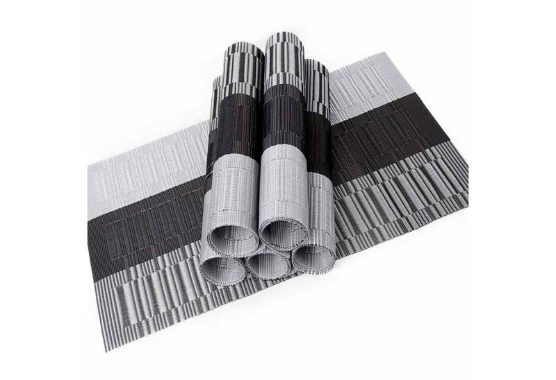 OKWISH Platzset 6er doppelseitig Platz-Matten Tischsets Untersetzer, (Hitzebeständig und Schmutzabweisend, 6-St., 30x45 cm Tischmatte Rutschfest Abwaschbar), für Hause Küche Speisetisch Restaurant Zuhause und Hotel von OKWISH