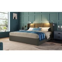 Polsterbett Doppelbett Stauraum Bettkasten Leselicht mit Ladefunktion Kopfteil,Stauraumbetten Bettgestell PU Jugendbett 160x200 mit lattenrost(Ohne Polsterbett Doppelbett Stauraum Bettkasten Leselicht mit Ladefunktion Kopfteil,Stauraumbetten Bettgestell PU Jugendbett 160x200 mit lattenrost(Ohne von OKWISH