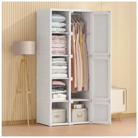 Portable Wardrobe Closets Bedroom Armoire, Storage Organizer, Clothes Dresser, Closet Storage Organizer, White Okwish Rot von OKWISH