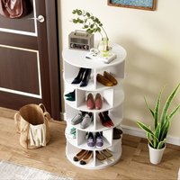 Schuhregal, drehbare Ecke, rund weiß, 5 Ebenen, Höhe 115 cm, Breite 60 cm Schuhregal, drehbare Ecke, rund weiß, 5 Ebenen, Höhe 115 cm, Breite 60 cm von OKWISH
