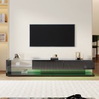 TV-Schränke, Lowboards, Hochglanz-Wohnzimmermöbel. Glastrennwände und variable LED-Beleuchtung. Es verbindet natürlichen, rustikalen Stil mit von OKWISH