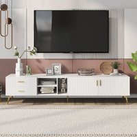 TV-Schrank Lowboards, für 75-Zoll-Fernseher,TV-Boards Modernes Entertainment-Center, Medienkonsole (weiß) Okwish von OKWISH