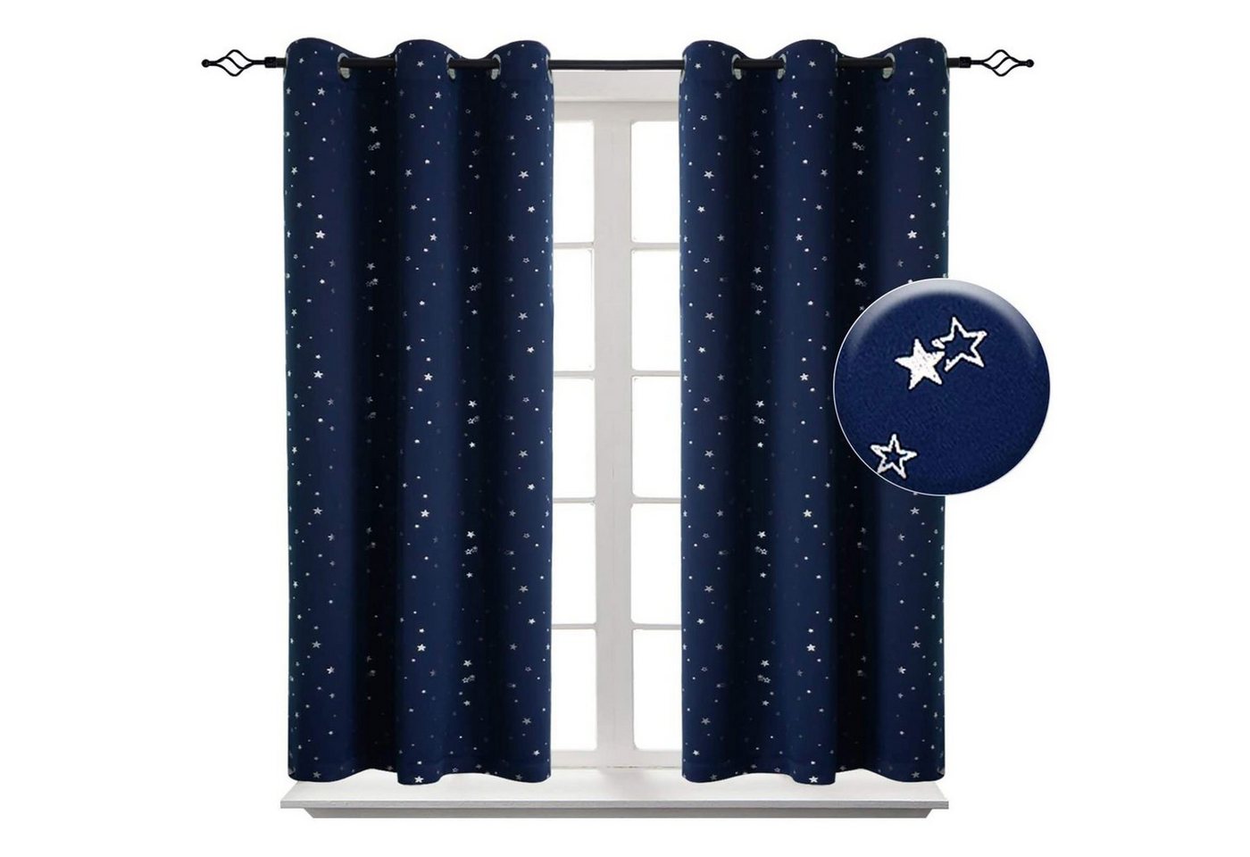 OKWISH Verdunkelungsvorhang 2er Set Verdunklungsvorhänge Vorhang Vorhänge Gardinen Curtains, (2 St), abdunkelnd, Schlafzimmer Thermovorhang Ösen Wärmeisolierend gegen Kälte Blickdicht von OKWISH