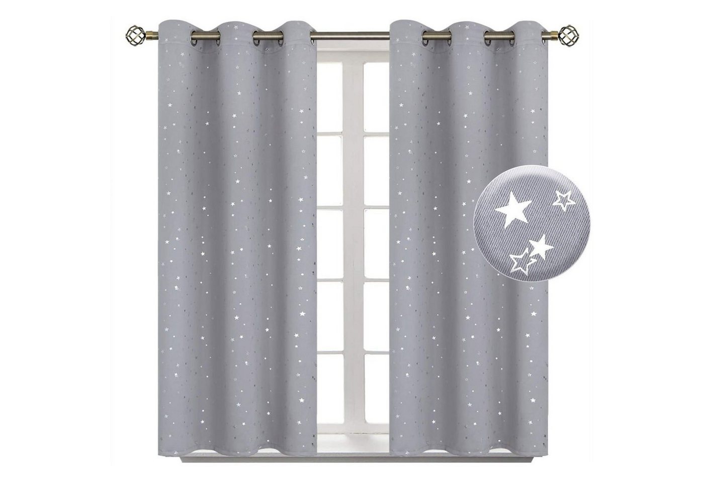 OKWISH Verdunkelungsvorhang 2er Set Verdunklungsvorhänge Vorhang Vorhänge Gardinen Curtains, (2 St), abdunkelnd, Schlafzimmer Thermovorhang Ösen Wärmeisolierend gegen Kälte Blickdicht von OKWISH