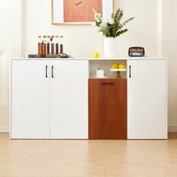 Weißes Sideboard mit verstellbaren Einlegeböden, 160 × 40 × 80 cm Weißes Sideboard mit verstellbaren Einlegeböden, 160 × 40 × 80 cm von OKWISH