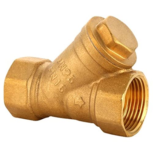 1/2 3/4 1 Zoll BSPP Innengewinde Y-förmiger verdickter Messing-Siebfilterventilanschluss for Heizrohre der Druckerhöhungspumpe (Größe: 1/2(With Switch,0.75 Inch) von OKYIE