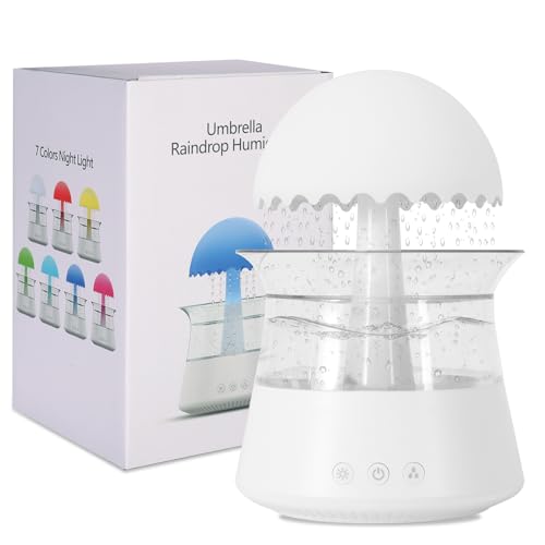 Luftbefeuchter, Raumbefeuchter, Humidifier 450 ml, Luftbefeuchter schlafzimmer, Wolkenluftbefeuchter für Zuhause, Büro, Zimmer, Kinderzimmer (06U Weiß) von OKYUK