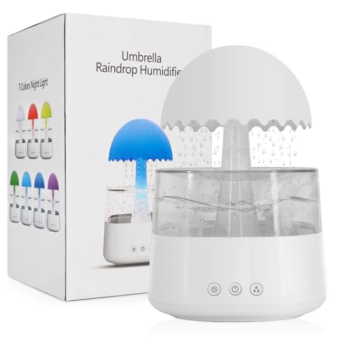 Luftbefeuchter, Raumbefeuchter, Humidifier 450 ml, Luftbefeuchter schlafzimmer, Wolkenluftbefeuchter für Zuhause, Büro, Zimmer, Kinderzimmer (08U Weiß) von OKYUK