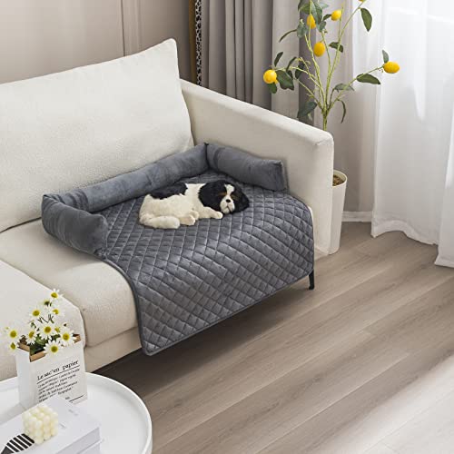 OKYUK Hundebetten Hundekissen - Sofaschutz, handgefertigtes Hundebett waschbar, hundekissen，Couchkissen, Hundematte Flauschiges Hundebett für große, mittelgroße & kleine (Dunkelgrau,75 * 75cm) von OKYUK