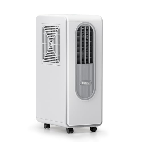 OKYUK Mobiles Klimagerät - 3-in-1 Funktion: Klimaanlage, Luftentfeuchter, Ventilator - 200W Energiesparend für Küche, Wohnzimmer & Schlafzimmer bis zu 60m³ (33㎡) - Kein Abluftrohr benötigt, Mobil von OKYUK