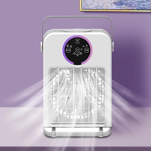OKYUK Ventilator mit Wasserkühlung, Mini Klimaanlage mit 700ml Wassertank, Mobil Luftkühler mit 3 Windgeschwindigkeiten＆Zeitfunktion für Zuhause, Schlafzimmer von OKYUK