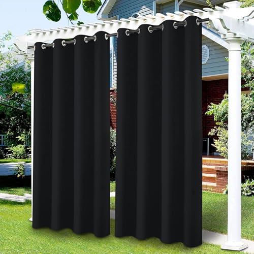 OKYUK Wasserdichter Verdunkelungsvorhang mit Ösen - Für Gartenlaube, Schiebetür, Pergola - Privacy-Schutz & Wärmeisoliert von OKYUK