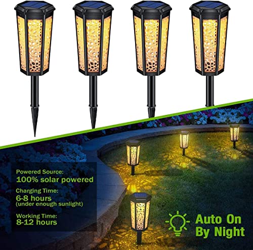 Okyuk 1 Pack Solar Pathway Lights, Auto On/Off Waterproof Outdoor Solar Garden Lawn Lights 2 Working Modes Decorative LED Landscape Lights for Path, Patio, Yard, Lawn, Walkway, Driveway, Pool von OKYUK