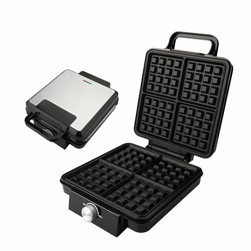 Waffeleisen 1600W, Doppelseitig Heizend &Temperaturregulierung, Waffle Maker mit Antihaftbeschichtung, 4-Felder Design Waffeleisen 1600W, Doppelseitig Heizend &Temperaturregulierung, Waffle Maker mit Antihaftbeschichtung, 4-Felder Design von OKYUK