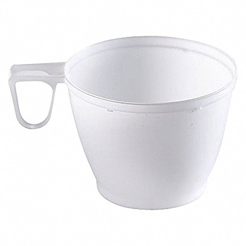 Ol-Gastro-Bedarf 120 Einweg KaffeetasseHenkeltasse 180ml mit geschlossenem Griff PS weiß Teetasse von OL-Gastro-Bedarf