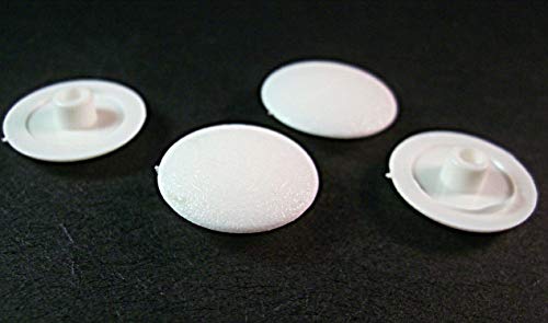 100 Abdeckkappen für Innensechskant, SW 3,4,5 mm Kunststoff (18 x 2,9 mm, SW4, Weiß) von OL