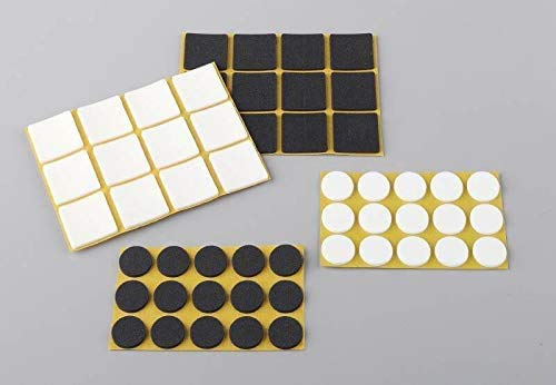 Möbel Anti-Rutsch Gleiter selbstklebend rund/quadratisch & weiß oder schwarz (30 x 30 mm, Schwarz) von OL