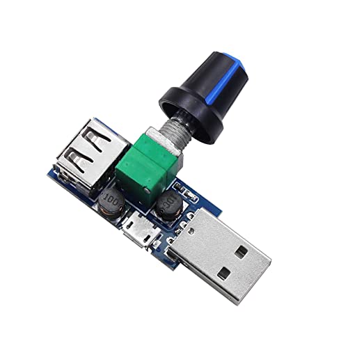 OLCANA USB-Lüfter-Controller | 5 W stufenloser Geschwindigkeitsregler | Multi Gear, Funktion, DC 5 V, 4-12 V auf 2,5-8 V USB Fan Governor für 5,0 V USB-Lüfter von OLCANA