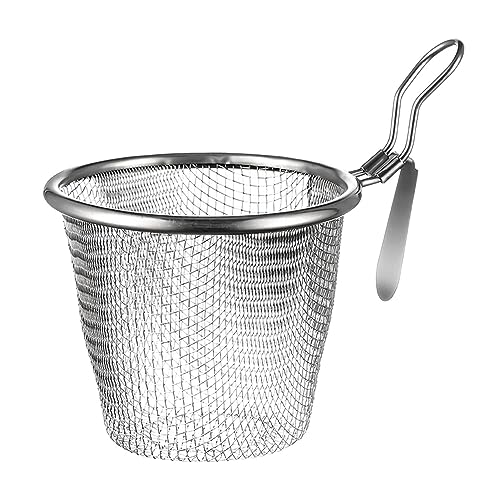 Tiefer Frittierkorb, Frittierkorb aus Edelstahl, Nudeln mit Haken, langlebiger Netzstoff, feines Netz für Pommes Frites, Flügel Tiefer Frittierkorb, Frittierkorb aus Edelstahl, Nudeln mit Haken, langlebiger Netzstoff, feines Netz für Pommes Frites, Flügel von OLCANA