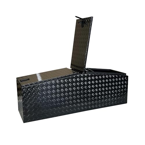 OLCYBDFC Robuster Werkzeugkasten mit Schublade, Karierte Seitenschublade aus Aluminium mit oberer Abdeckung for LKW und Pickup(Black) von OLCYBDFC
