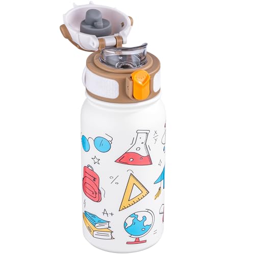 OLDLEY Trinkflasche Kinder 350ml,Edelstahl Trinkflasche, Auslaufsicher,Kleine Flasche mit Griff,Jungen Mädchen Kinder(Trophäe) von OLDLEY