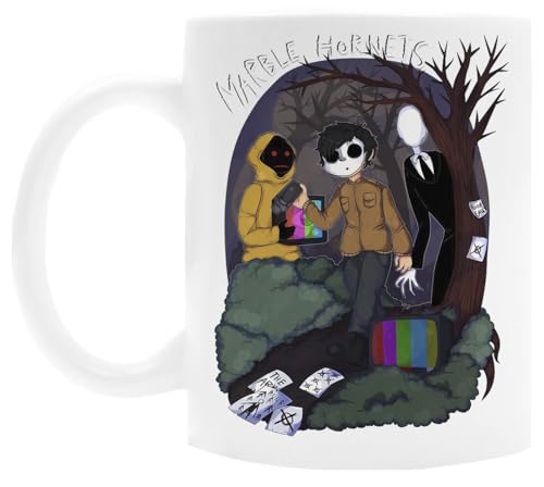 OLDRYTEE Marble Hornets Keramikbecher Trinkbecher Weiß von OLDRYTEE