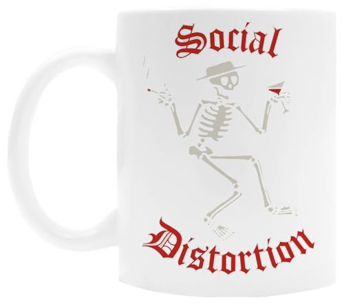 OLDRYTEE Social Distortion Crest Skelly Keramikbecher Trinkbecher Weiß von OLDRYTEE