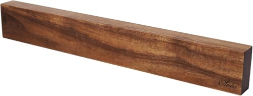 Oleio Magnetleiste Messerhalter aus Akazienholz XL - 50 x 7cm, für bis zu 10 Messer - Einfache Montage, Stilvoller Messerblock Magnetisch für die Küche von OLEIO