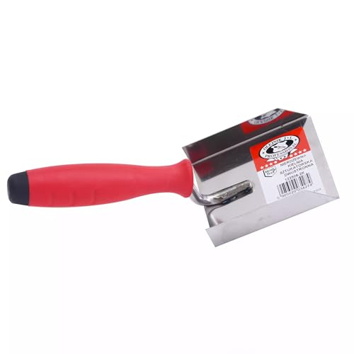OLEJNIK J L PROFESSIONAL Doppelseitige Stuckateurkelle Eckkelle Doppelseitig Edelstahl mit Zweikomponentengriff 80x90 mm für präzise Bau und Renovierungsarbeiten von OLEJNIK J L PROFESSIONAL