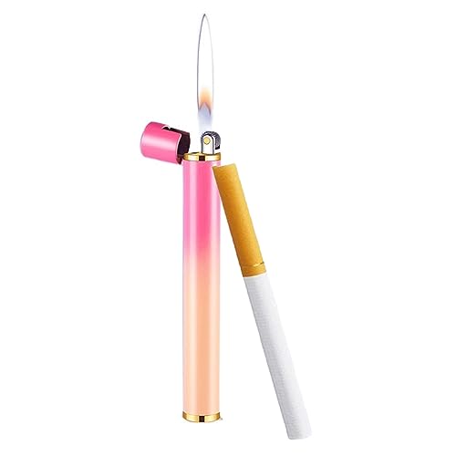 Mini-Feuerzeug, tragbar, kann in EIN Zigarettenetui gesteckt Werden. Zigarettenanzünder, Butan-Feuerzeug for Zigarren (Color : Pink orange Gradient) von OLELY