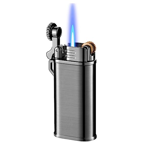Mini-Feuerzeuge, Metall-Jet-Flame-Feuerzeug, Winddicht, Butangas, Zigarren-/Zigarettenanzünder – Butan Nicht im Lieferumfang enthalten (Color : Black Drawing) von OLELY