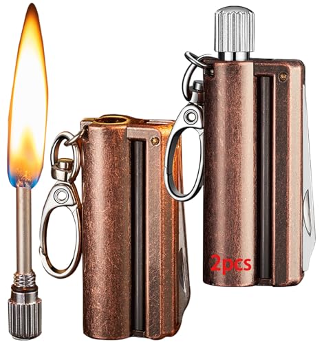 OLELY 2 Stück Dauerzündhölzer – Wiederverwendbarer Feuerstein-Feuerstarter for Camping & Survival | Notfall-Feuerstarter mit Ferrostab und Zünder(A) von OLELY