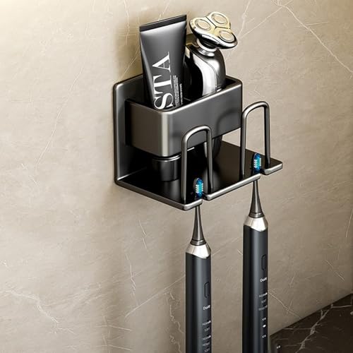 Badezimmer Zahnbürstenhalter Wandmontage Langlebig Elektrische Zahnbürstenhalter Ohne Bohren Mit Drainage-Schwarz ||2 Personen Badezimmer Zahnbürstenhalter Wandmontage Langlebig Elektrische Zahnbürstenhalter Ohne Bohren Mit Drainage-Schwarz ||2 Personen von OLEOJH