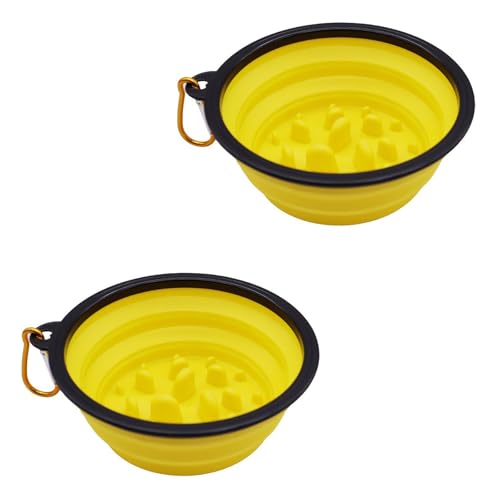 Faltbarer Wassernapf für Hunde, tragbarer Futternapf für Spaziergänge und Camping, Reise-Wasserflasche für Hunde, Gelb, 1000 ml Faltbarer Wassernapf für Hunde, tragbarer Futternapf für Spaziergänge und Camping, Reise-Wasserflasche für Hunde, Gelb, 1000 ml von OLEOJH