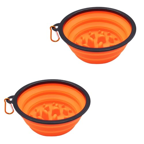 Faltbarer Wassernapf für Hunde, tragbarer Futternapf für Spaziergänge und Camping, Reise-Wasserflasche für Hunde, Orange, 1000 ml Faltbarer Wassernapf für Hunde, tragbarer Futternapf für Spaziergänge und Camping, Reise-Wasserflasche für Hunde, Orange, 1000 ml von OLEOJH