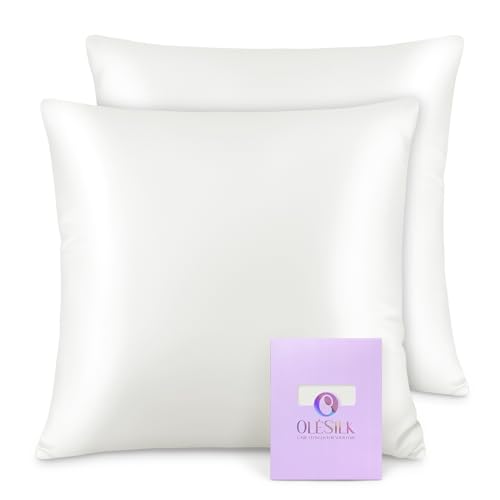 OLESILK Seide Kissenbezug Kissenhülle Haar- und Hautpflege mit Reißverschluss 16 Momme 2 Stücke Elfenbein 40x40cm OLESILK Seide Kissenbezug Kissenhülle Haar- und Hautpflege mit Reißverschluss 16 Momme 2 Stücke Elfenbein 40x40cm von OLESILK