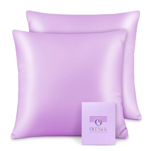 OLESILK Seide Kissenbezug Kissenhülle Haar- und Hautpflege mit Reißverschluss 16 Momme 2 Stücke Helllila 40x40cm OLESILK Seide Kissenbezug Kissenhülle Haar- und Hautpflege mit Reißverschluss 16 Momme 2 Stücke Helllila 40x40cm von OLESILK