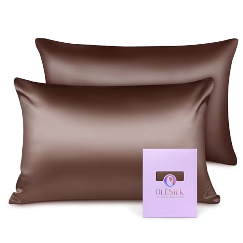 OLESILK Seide Kissenbezug Kissenhülle Haar- und Hautpflege mit Reißverschluss 16 Momme 2 Stücke Kaffee 50x70cm OLESILK Seide Kissenbezug Kissenhülle Haar- und Hautpflege mit Reißverschluss 16 Momme 2 Stücke Kaffee 50x70cm von OLESILK