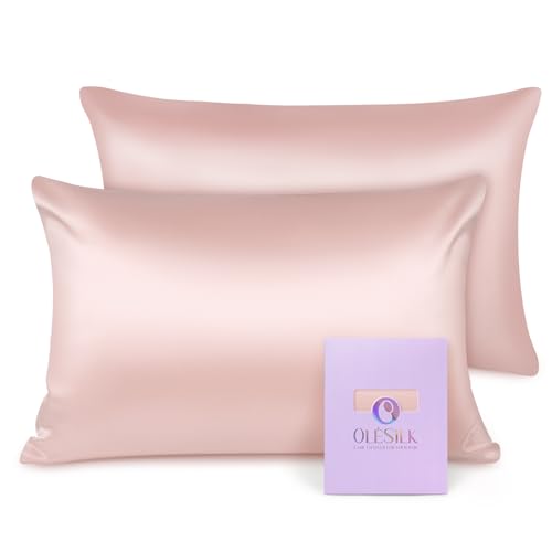 OLESILK Seide Kissenbezug Kissenhülle Haar- und Hautpflege mit Reißverschluss 16 Momme 2 Stücke Pfirsich Rosa 40x80cm OLESILK Seide Kissenbezug Kissenhülle Haar- und Hautpflege mit Reißverschluss 16 Momme 2 Stücke Pfirsich Rosa 40x80cm von OLESILK