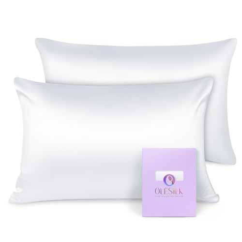 OLESILK Seide Kissenbezug Kissenhülle Haar- und Hautpflege mit Reißverschluss 16 Momme 2 Stücke Weiß 40x60cm OLESILK Seide Kissenbezug Kissenhülle Haar- und Hautpflege mit Reißverschluss 16 Momme 2 Stücke Weiß 40x60cm von OLESILK