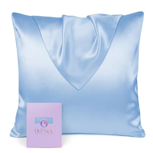 OLESILK Seide Kissenbezug Kissenhülle Haar- und Hautpflege mit Verstcktem Reißverschluss 19 Momme 1 Stück Hellblau 80x80cm OLESILK Seide Kissenbezug Kissenhülle Haar- und Hautpflege mit Verstcktem Reißverschluss 19 Momme 1 Stück Hellblau 80x80cm von OLESILK