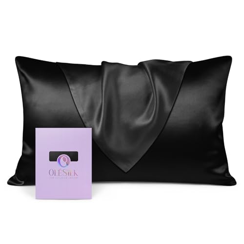 OLESILK Seide Kissenbezug Kissenhülle Haar- und Hautpflege mit Verstcktem Reißverschluss 19 Momme 1 Stück Schwarz 40x60cm OLESILK Seide Kissenbezug Kissenhülle Haar- und Hautpflege mit Verstcktem Reißverschluss 19 Momme 1 Stück Schwarz 40x60cm von OLESILK